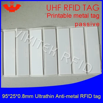 

UHF RFID Ultrathin anti-metal tag 915mhz 868m Alien H3 EPCC1G2 ISO18000-6C fixed assets 95*25*0.8mm PET passive RFID PET Label