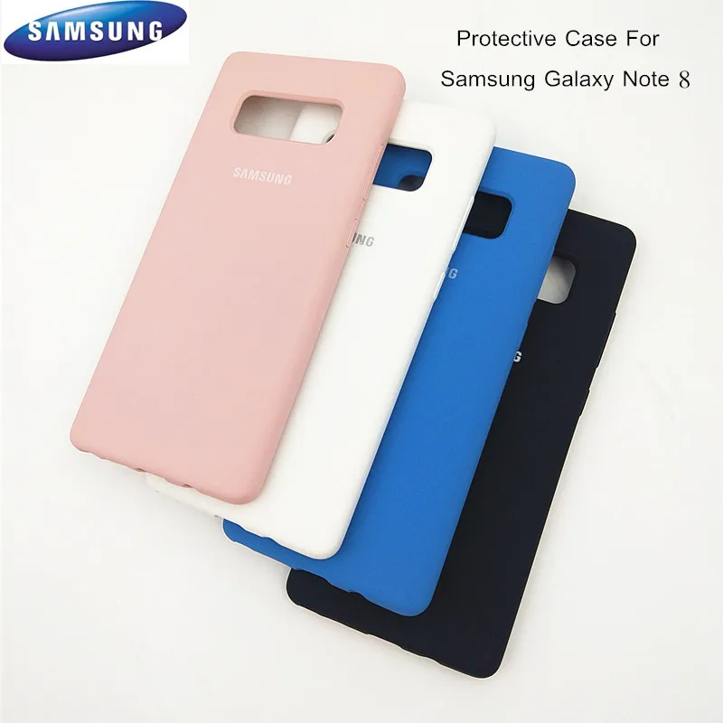 

Original Samsung Galaxy Note 8 Case Silky Silicone Cover Soft-Touch Finish Back Protective shell coque For note8 with logo