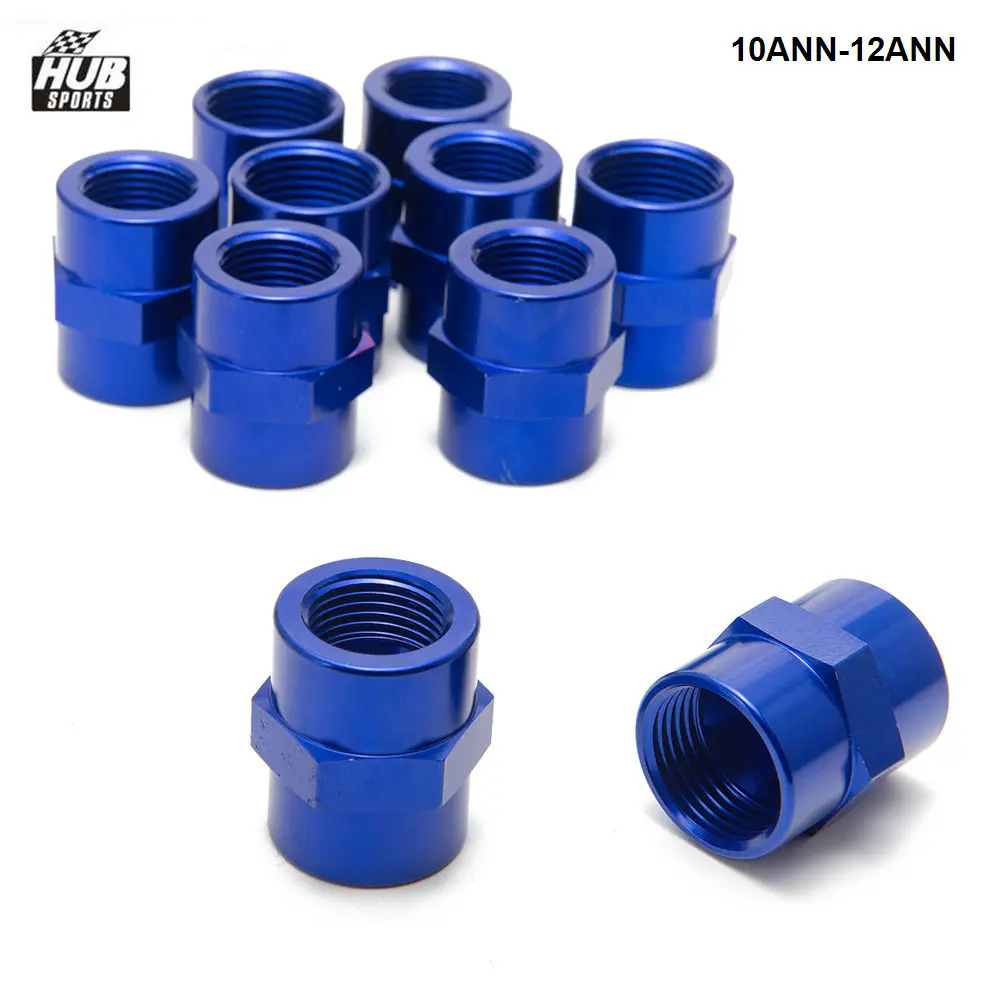 10PCS/LOT Fitting Flare Reducer Female -12 AN to Female -10 Blue Flare Reducer Fitting Adapter HU-10ANN-12ANN