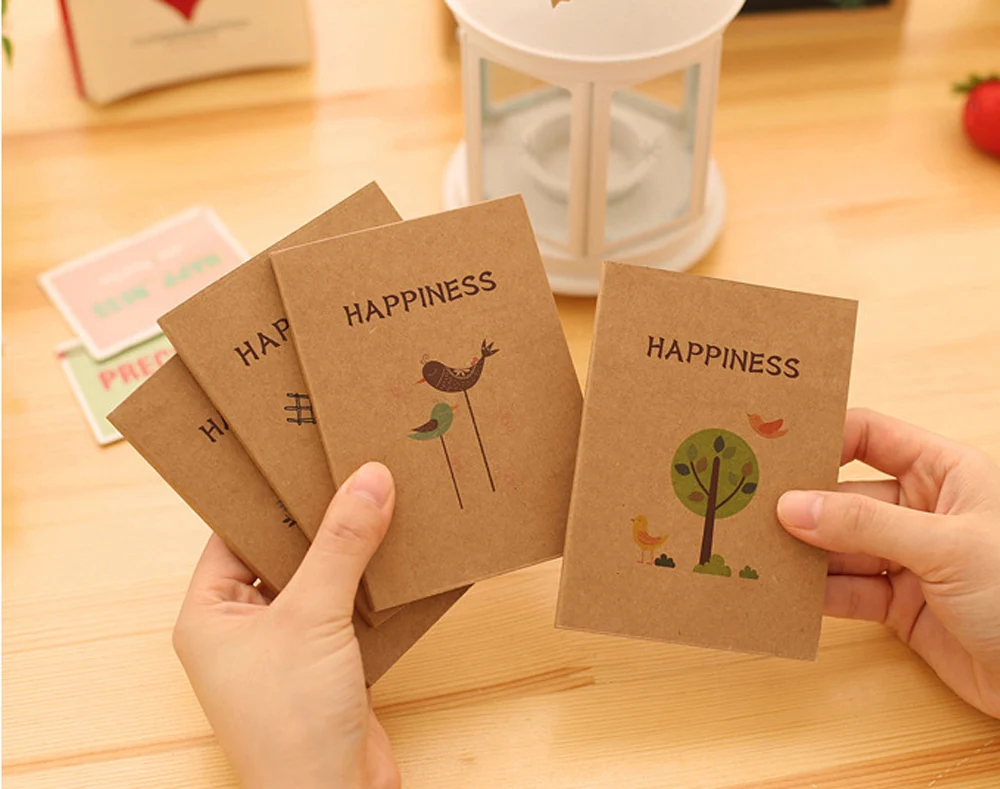 1 x Винтаж счастье мини тетрадь Дневник кавайный блокнот канцелярские бумажные для заметок pad papelaria школьные принадлежности