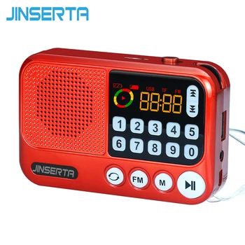 

JINSERTA Digital Radio Mini Speaker portable Radio FM Receiver rechargeable battery support U Disk /TF card music play