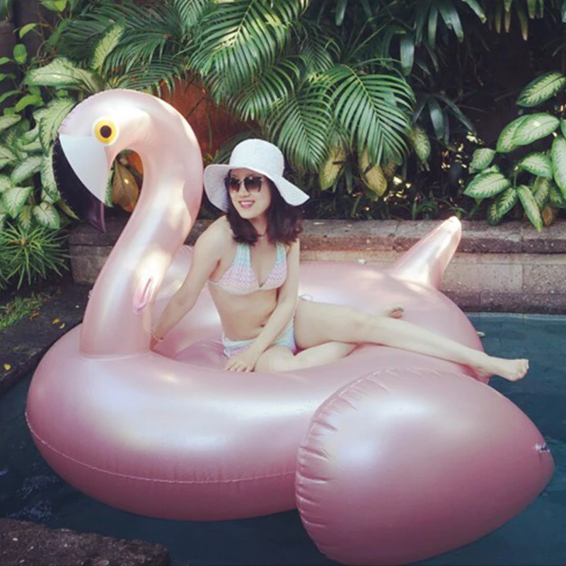 

190cm Large size flamingo swimming ring cherry blossom powder high quality European and American inflatable life buoy