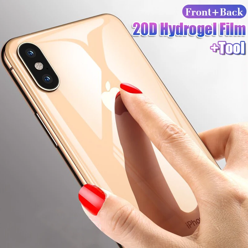 

20D Front+Back Protective Hydrogel Film Full Cover For IPhone 11 Pro XR XS Max X 8 7 6 6s Plus Screen Protector Film Not Glass