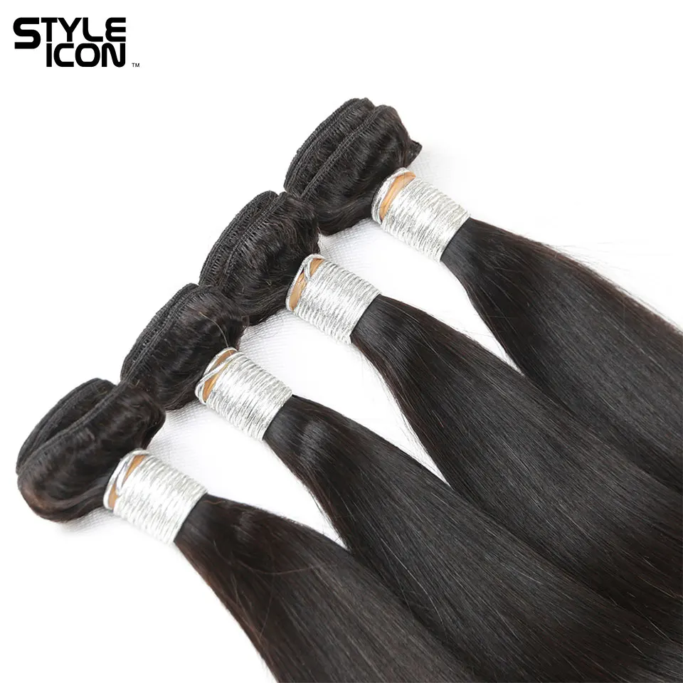 Styleicon прямые волосы в пучках, Инструменты для завивки волос бразильские прямые человеческие волосы для наращивания 1/3/20/50 пучки волос 8 дюймов-28 дюймов