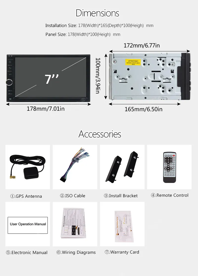 Sale Eincar 7 inch Android 8.1 Car Stereo 2 Din in Dash GPS Navigation Radio Receiver Bluetooth GPS Navigation Head Unit Support DVR 5