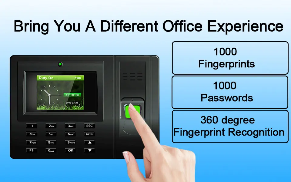 Eseye отпечатков пальцев система учёта времени USB Офис посещаемость Системы сотрудника, время, часы звукоснимающая игла машины