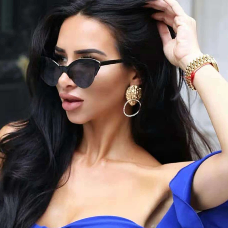 big sunglasses for women Butterfly Cat Eye Sunglasses Women 2018 Brand Designer Blue Fashion Sun Glasses For Women Trendy Tinted Color Shade UV400 coach sunglasses