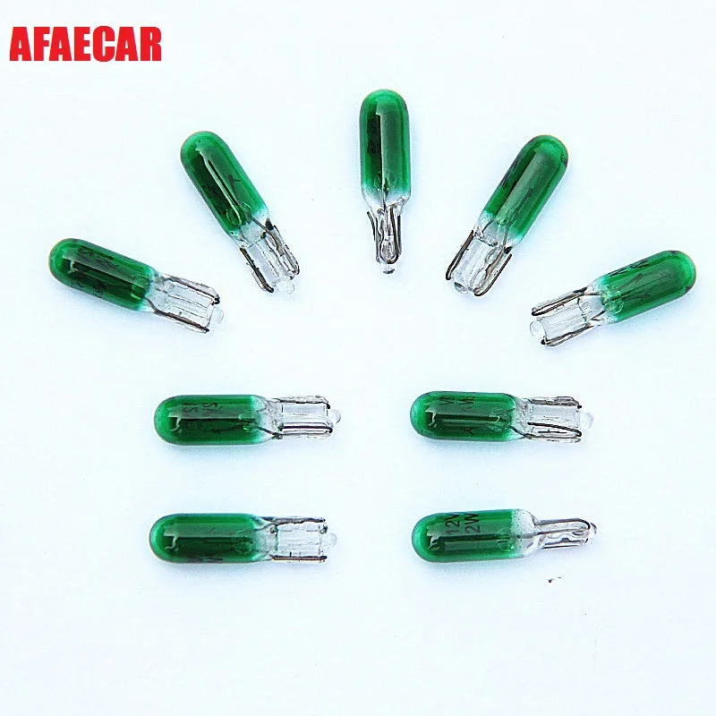 AFAECAR 20 шт T5 12V 1 2 W зеленая лампочка для салона автомобиля|t5 12v 1.2w|interior car lights10 t5 |
