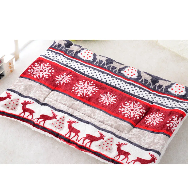 

Autumn Winter Pet Dog Sleep Warm Soft Cushion Print Thicken Flannel Cotton Mattress Cats Dogs Mat Puppy Blanket Bed Pad