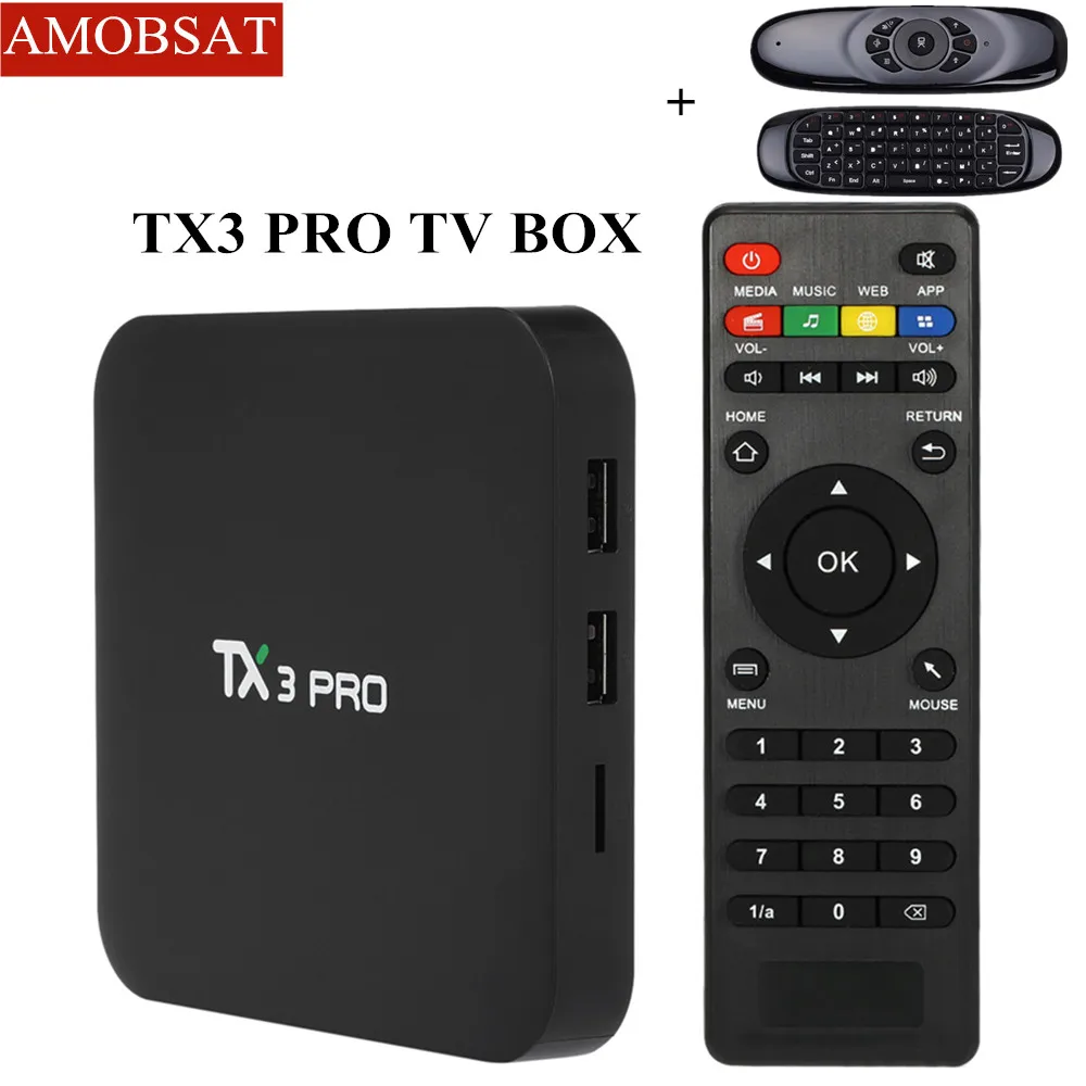 ТВ приставка TX3 PRO Android 7 1 Wi Fi четырехъядерный Amlogic S905W 4K смарт медиаплеер ГБ/8 ГБ pk x96