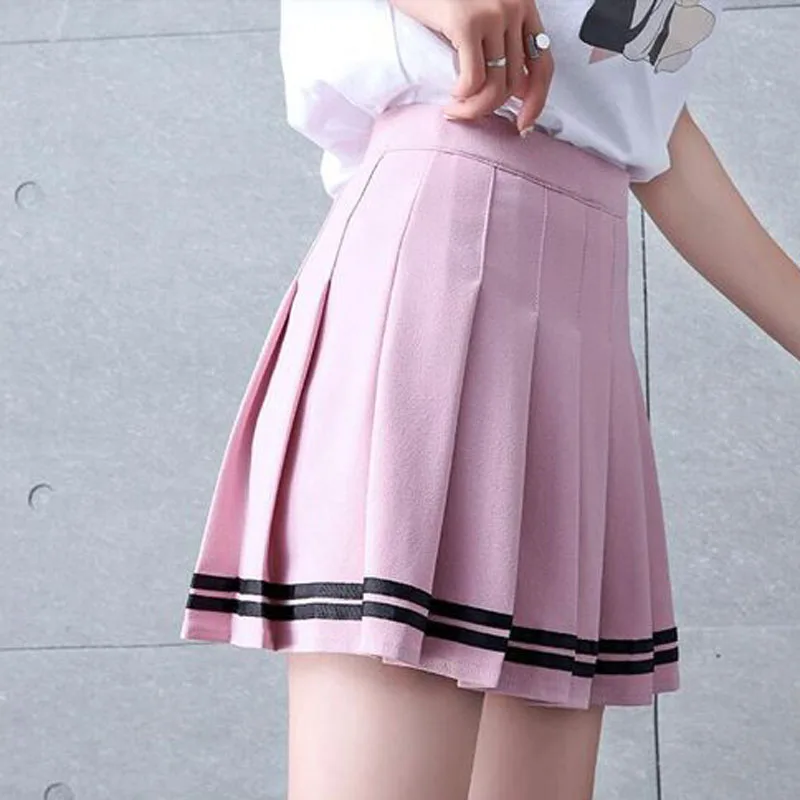 Высокая талия плиссированные юбки Kawaii Harajuku юбки для женщин для девочек Лолита трапециевидной формы sailor юбка большой размеры опрятный школьная форма