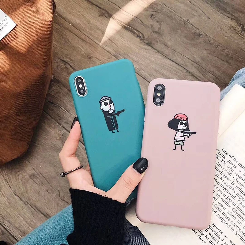 Милый чехол для телефона пар iphone XS Max X XR 8 7 6 S Plus милый Leon and Mathilda Модный мягкий из
