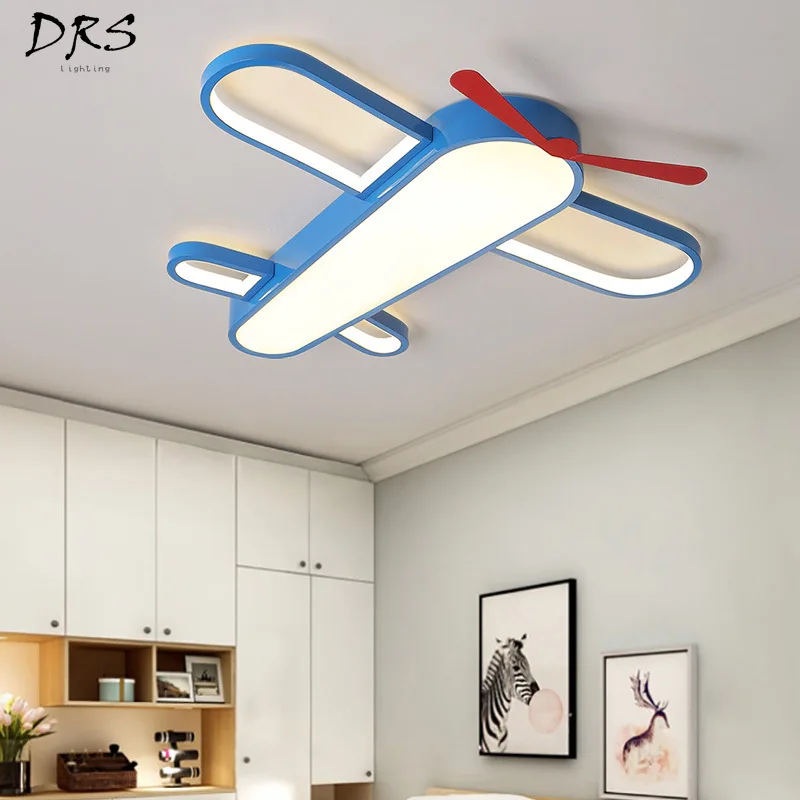 

Nordic Children's Room Cartoon Led Lamp Post-modern and Simple Creative Special-shaped Round Plane Boys Bedroom Ceiling Lamp