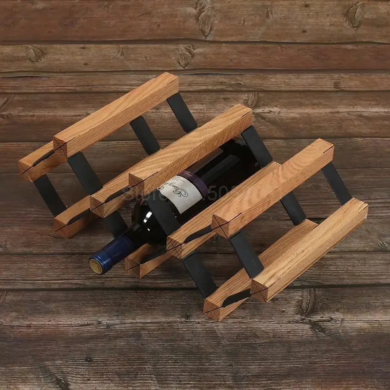 Пользовательские дубовые винные стойки твердая деревянная стойка для вина украшения дома гостиной держатель для бутылки шкафа вина стойки - Цвет: ml20
