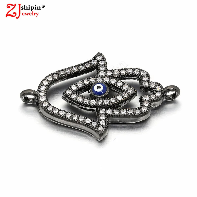 

ZJSHIPIN Eye Devil's Eye Micro Inlay Jewelry Accessories Zircon CZ Connector Suitable for DIY Jewelry Discovery