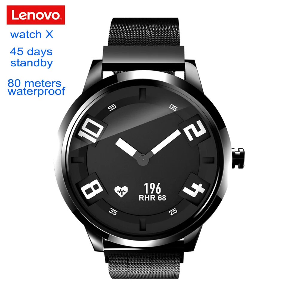 Lenovo Watch X Smartwatch Bluetooth 80 м водостойкий пульсометр монитор сна плавание умные часы