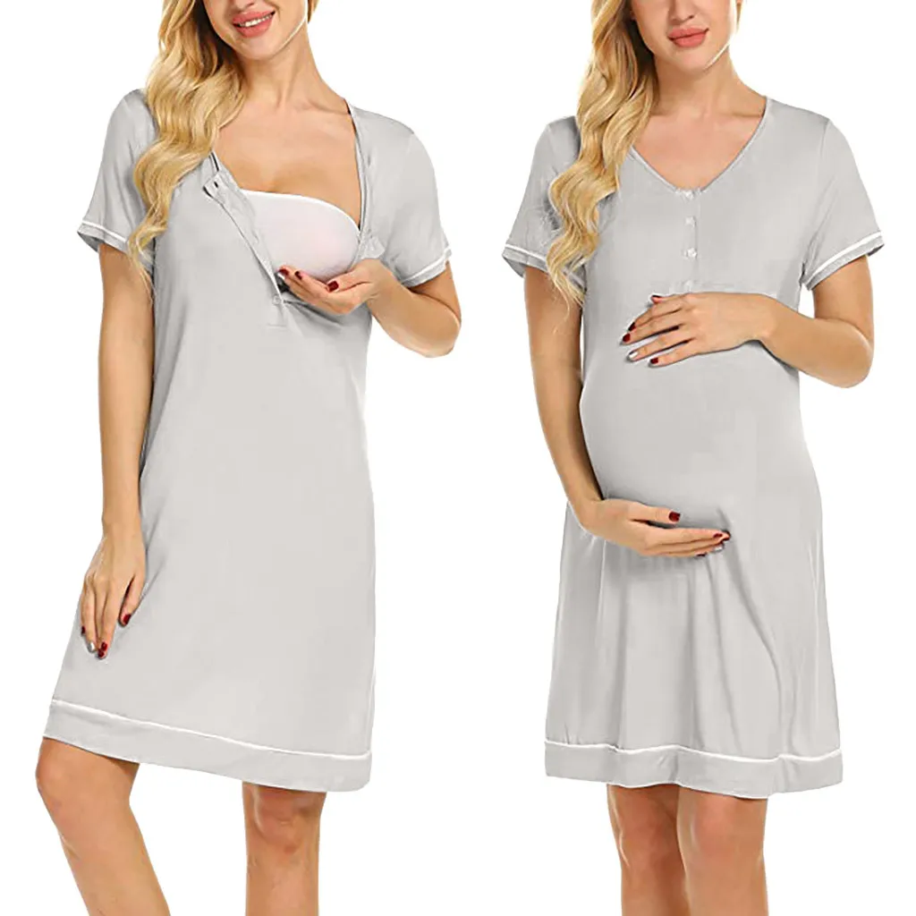Maternity Nursing Delivery Nightgowns Tracksuit Breastfeeding Gown Dress Pregnancy Summer ropa Embarazada | Мать и ребенок