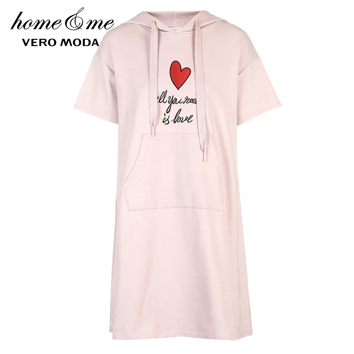 Vero Moda Women's Embroidered Heart& Letters Hooded Homewear Dress | 319261511