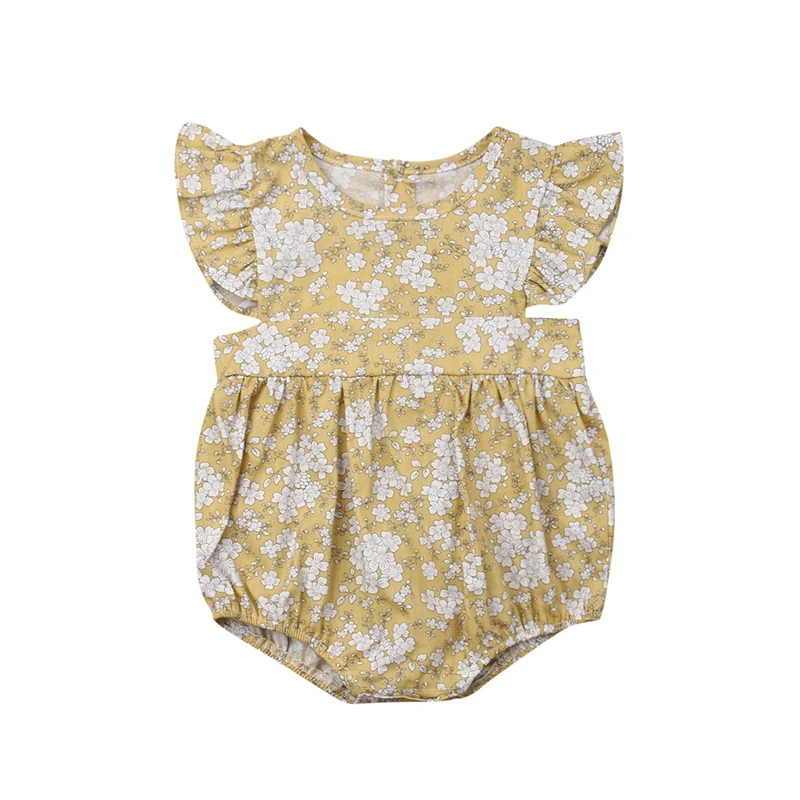 

Toddler Bodysuit Floral One Piece Clothes Cotton Bodysuit Baby Clothing Ruffle Girls Sunsuit Jumpsuit Infant Clothes Outfits