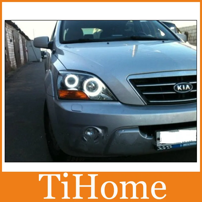 Биксеноновые линзы и светодиодные ангельские глазки для Kia Sorento - KIA Sorent