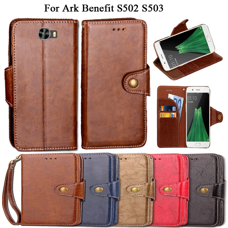 Luxury Flip Case For Ark Benefit S502 S503 Cover Vintage PU Leather Wallet Kickstand Shell Fundas Coque With Lanyard | Мобильные