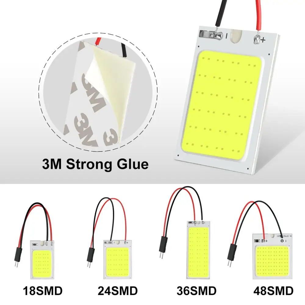 2 шт. C5W Led Панель гирлянда BA9S T4W T10 адаптер Купол Чтение светильник карта лампа COB Автомобильные светодиоды с чипом Подсветка салона дневные ходовые огни 12V белый авто лампы