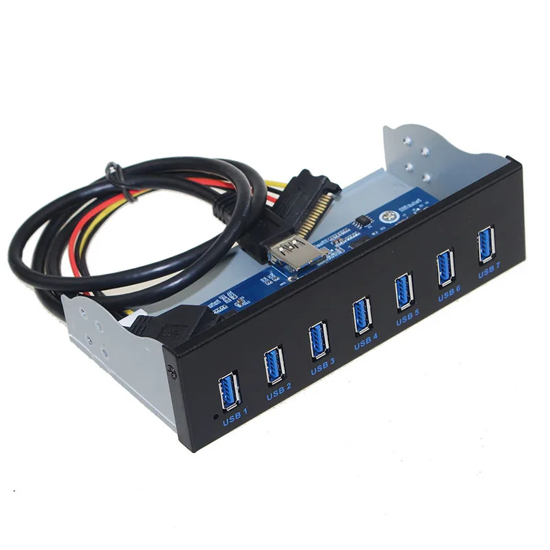 USB 3.0 7 Ports Hub 5Gbs 5.25 CD-ROM Drive Bay CD ROM Front Panel For Computer Case+USB 3.0 19-pin Header To Type-A Male Cable cd rom page 7