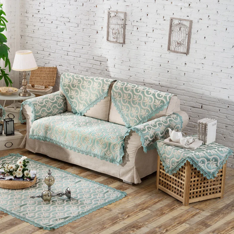 New Green Europe Style Sofa Cover Armrest Slipcover Chenille Fabric New Green Europe Style Sofa Cover Armrest Slipcover Chenille Fabric Couch Covers Set Sectional Towel For Home In From