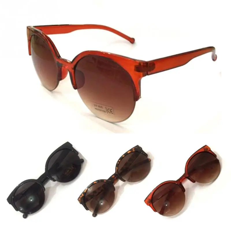 Fashion Cat Eye Sunglasses Women Vintage Semi-Rimless Sun Glasses Gafas Inspired Round Circle Sunglass oculos de sol feminino