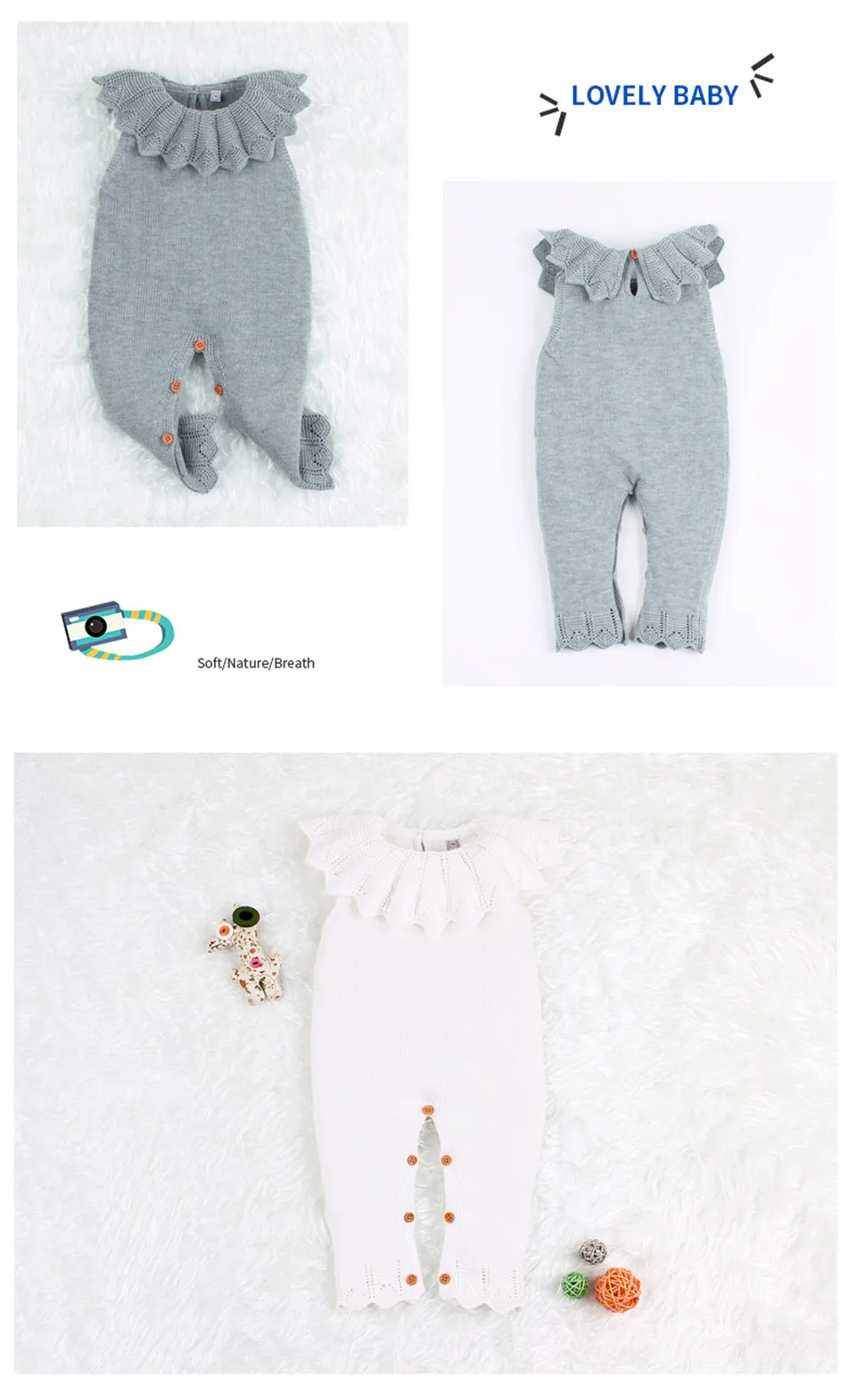 Одежда для малышей; комбинезоны для девочек; Однотонный Вязаный комбинезон для новорожденных; комбинезоны для малышей; Детские костюмы; комбинезоны