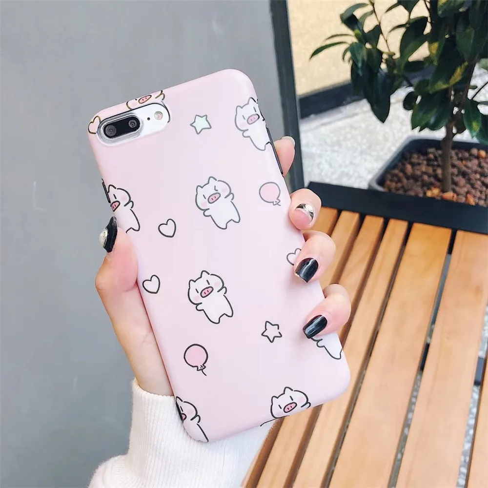 Luxury Pink Piggy Phone Back Cover for iPhone 6 6s 6Plus 6SPlus 8 8Plus X XR XS MAX 7Plus Soft Shell Apple 7 Case | Мобильные