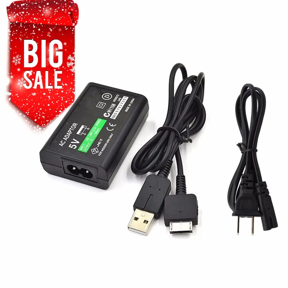 USB Data Cable AC Power Supply Adapter Convert Charger For Sony for PS