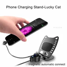 Liga de Alumínio peças De automóvel Do Carro Titular Do Telefone Suporte Para iphone 6 6 S 7 Plus Samsung S6 S7 Tablet Desk com 3 in1 carregamento linha