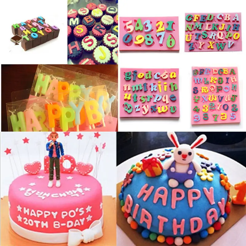 Silicone Alphabet Letter Trays Chocolate Mold Cake DIY Fondant 