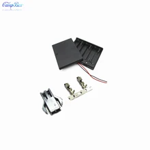 10Pcs 6xAA Battery Case Holder Socket Wire Junction Boxes With Wires, Switch&Cover, SM2.54 Header and Crimps