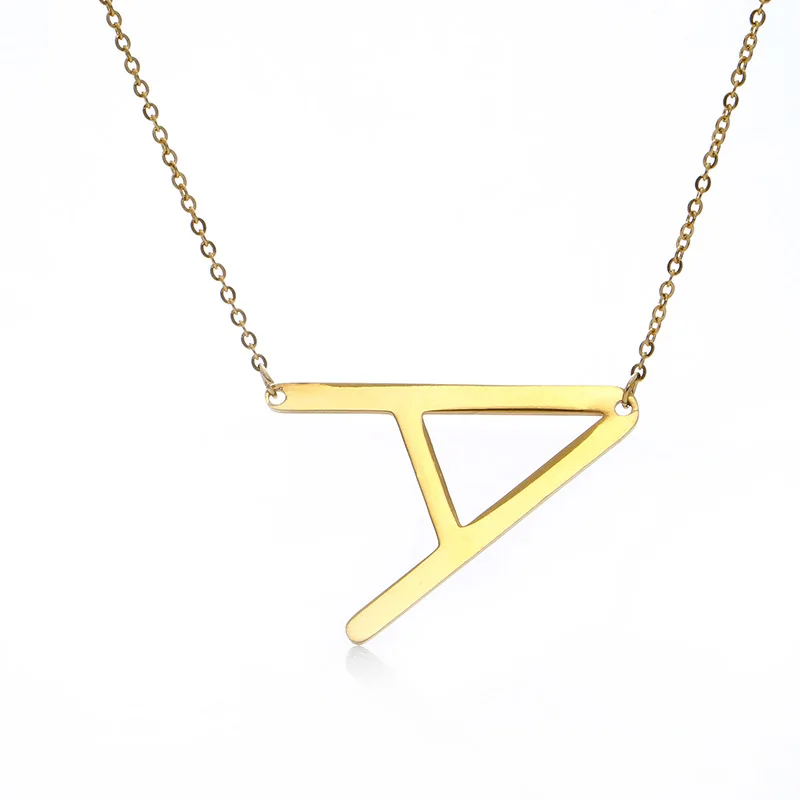 

(10pcs) fashion hot selling Rose Gold Stainless Steel 26 Alphabet Letter Pendant initial Necklace for men women Party Jewelry