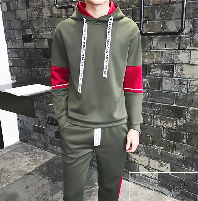 Manches À De Mens 2 white Ensemble Hommes Green Survêtements Casual Costumes Pièce Patchwork Sport army Pantalon Automne Black Hoodies 5xl 2017 Rlyaeiz Capuche YqOwx6Y
