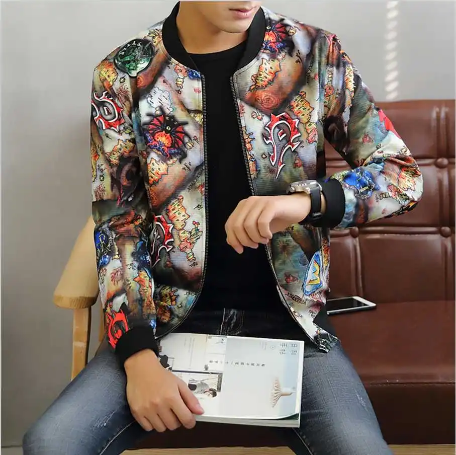 men's fashion printed fit jackets 1