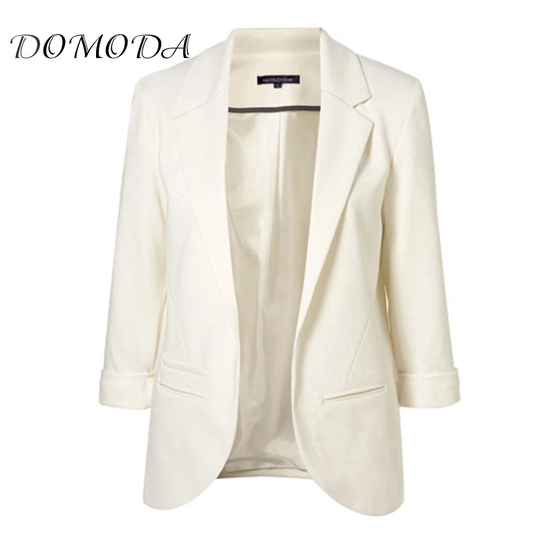 Domoda haoduoyi осень 2017 г. модные женские туфли 7 цветов Slim Fit Blazer Куртки зубчатый три