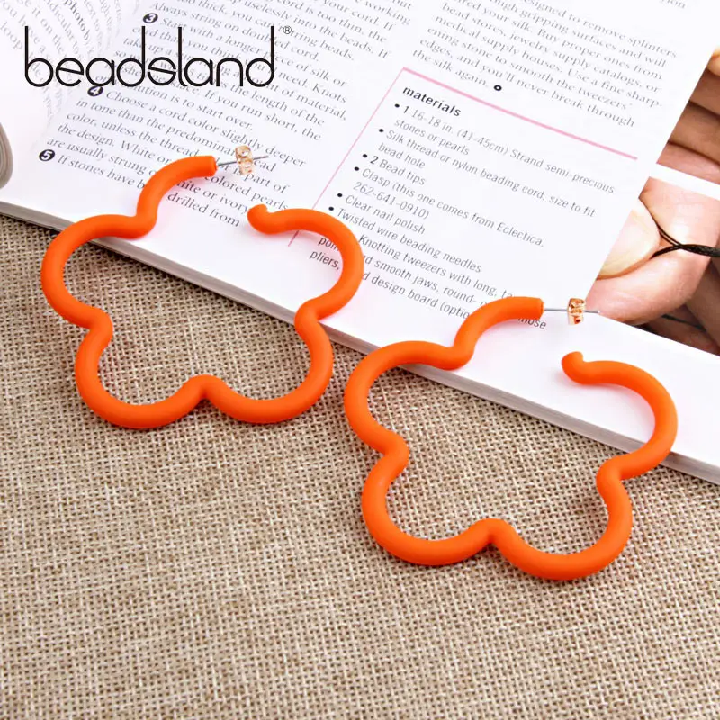 Женские акриловые серьги кольца Beadsland милые конфетных цветов в форме цветка