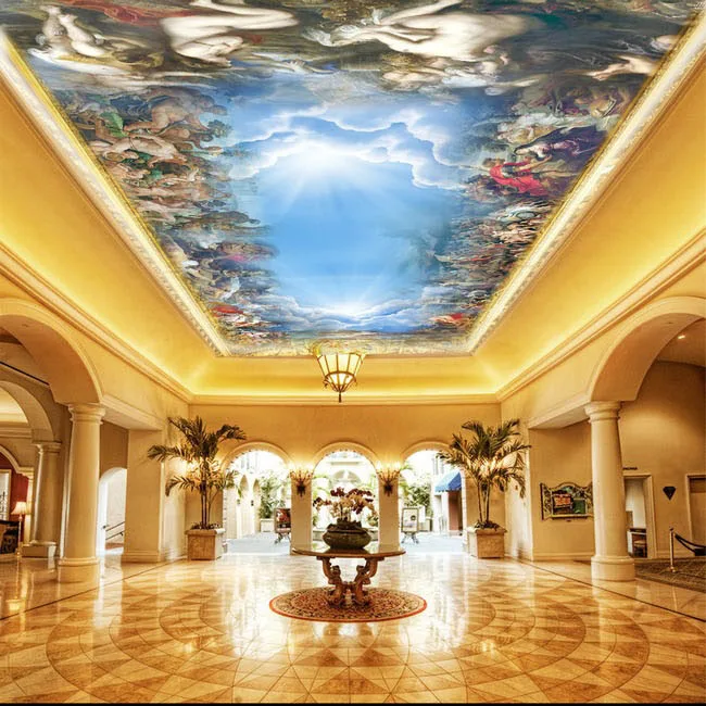 Us 14 8 3d Wall Photo Murals Wallpaper For Hall Room 5d Ceiling Papel Mural 3d Wall Ceiling Murals Sistine Chapel Murals In Wallpapers From Home