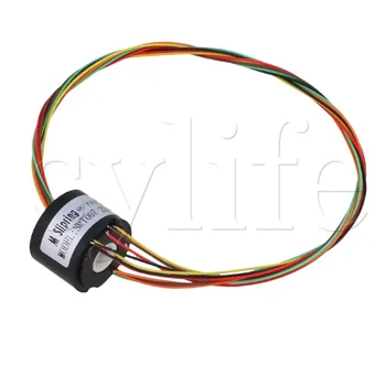 

Black 6 Wires 7MM Diameter 220V 1.5A Metal Via Hole Capsule Slip Ring