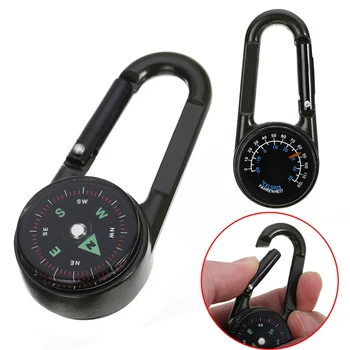 Carabiner With Compass And Thermometer