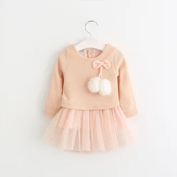 

Hotsale Christmas Baby Girls Dress Infant Pleased Girls Long Sleeve Cotton Dress Children Soft Tulle Tutu Dresses D0349