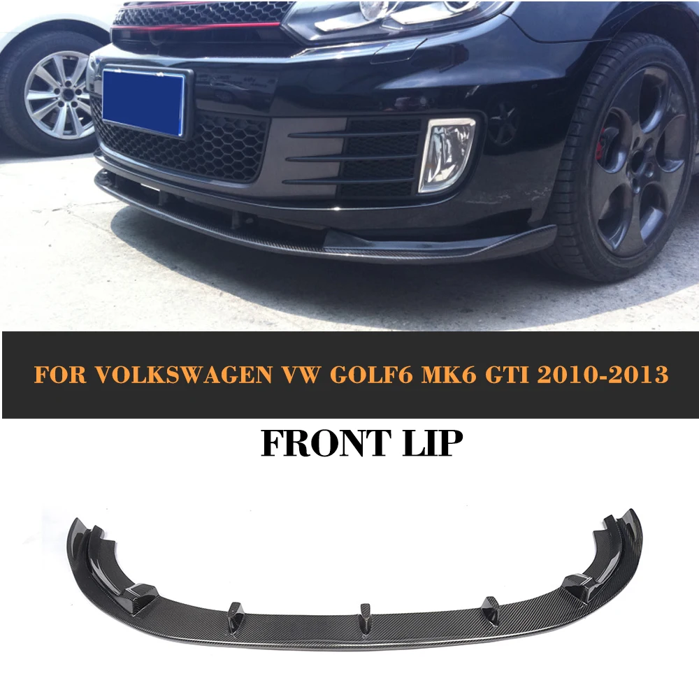 Carbon Fiber Front Bumper Lip Spoiler Chin for Volkswagen VW Golf 6 MK6