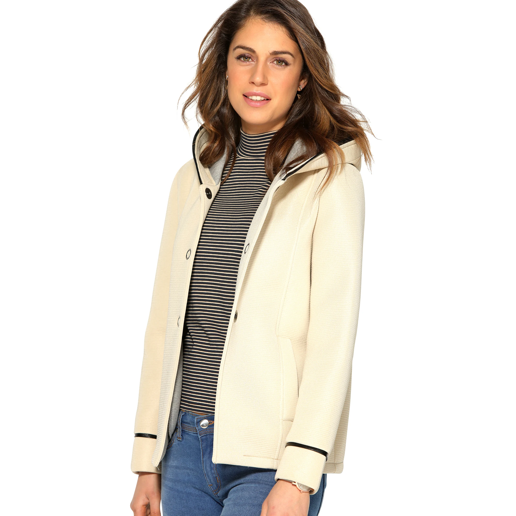 Women's short jacket with hood and pockets Jacket WOMAN WOMEN COAT LONG