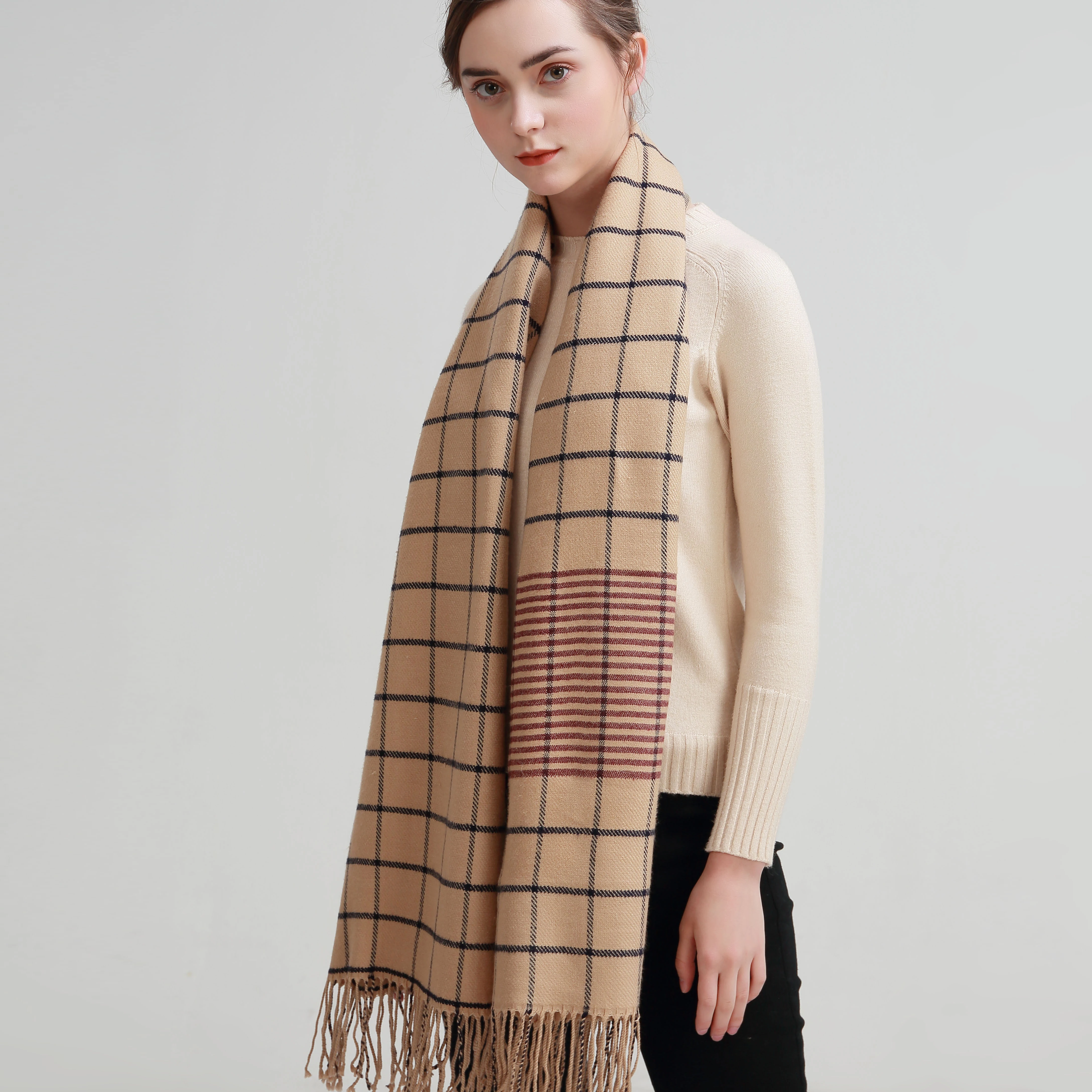 

SUMEIKE Designer Brand 2018 Fashion Plaid Scarf Women Winter Scarves Female Warm Long Shawl Wraps