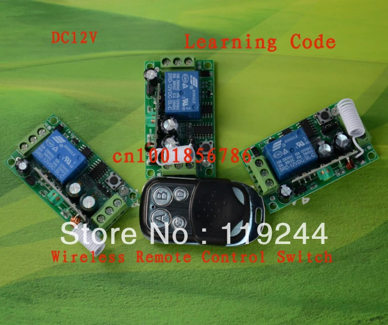 

12V 1ch wireless remote control switch 3 Receiver & 1 Transmitter for Entrance guard door easy to install z-wave