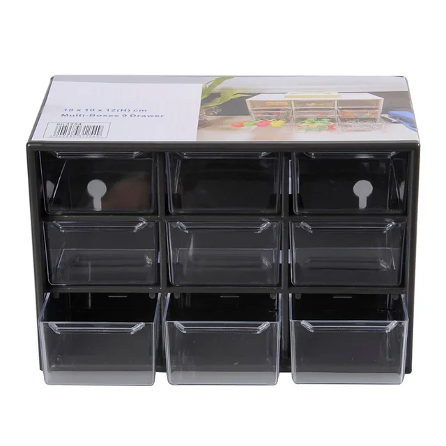 Plastic 9 Jewelry Storage Box Mini Debris Cabinets Lattice Portable Plastic 9 Jewelry Storage Box Mini Debris Cabinets Lattice Portable Amall Drawer Sorting Grid Desktop Office