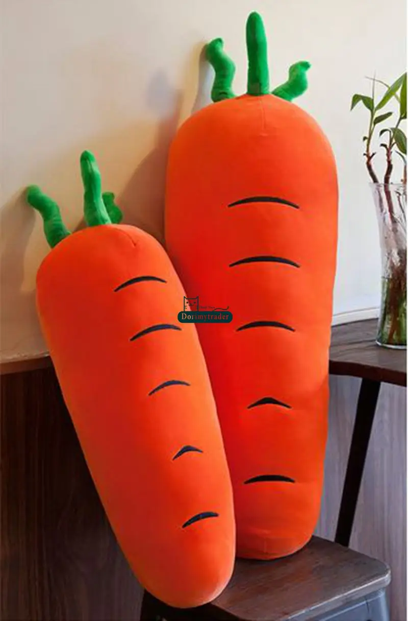 Dorimytrader New Lovely Soft Cartoon Carrot Plush Pillow Simulated Anime Carrots Cushion Doll Vegetables Toy 39inch 100cm DY61728 (15)